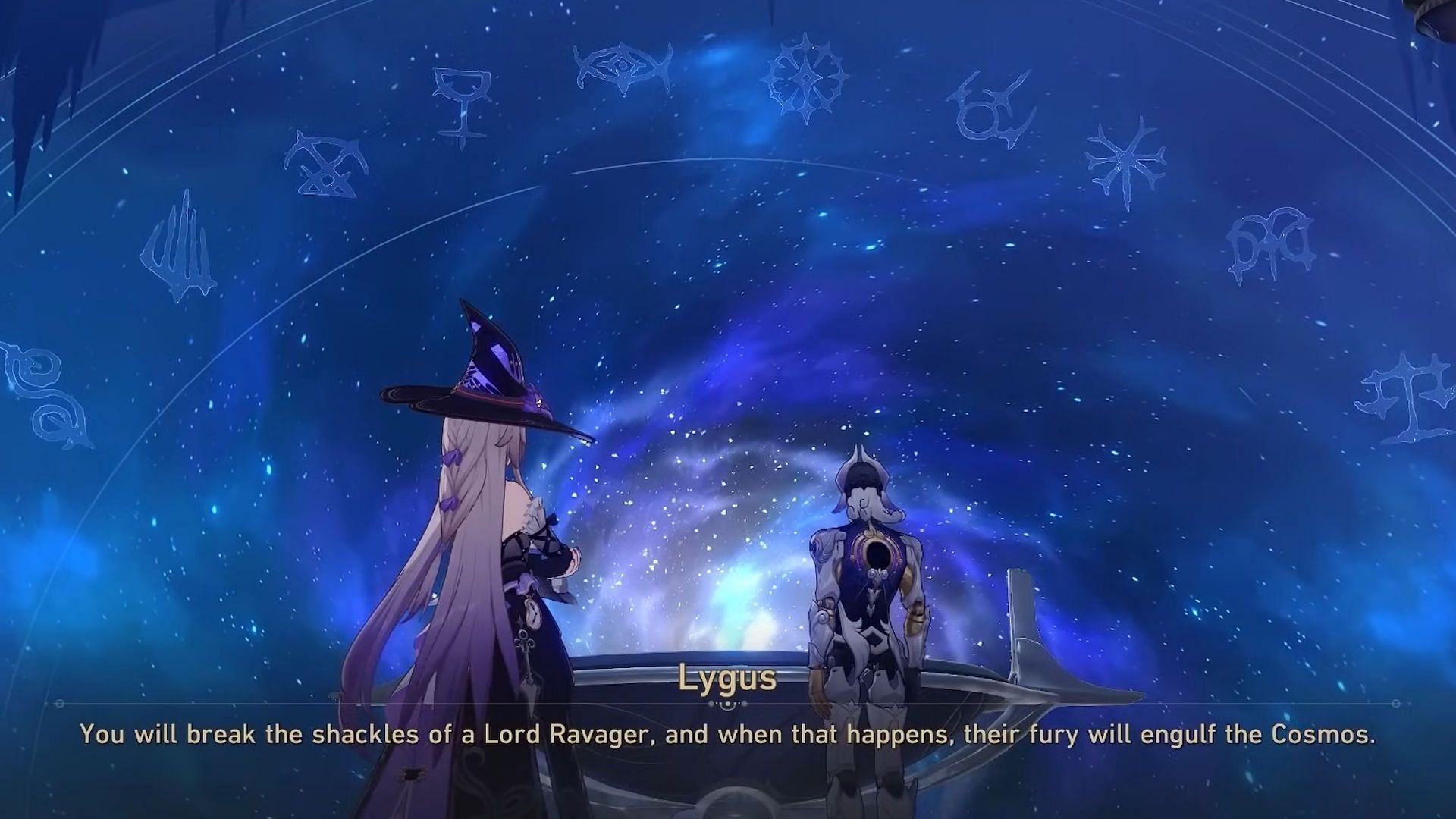 Lygus warns Herta about the consequences of her further intrusion into Amphoreus (Image via HoYoverse)